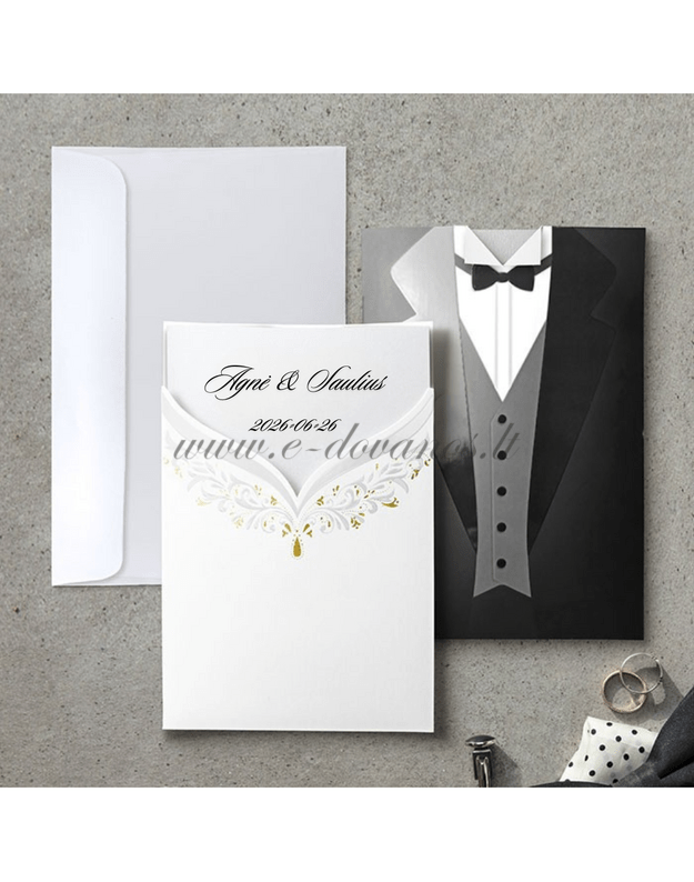 Kvietimas - atvirukas „Jaunoji ir jaunikis“ 