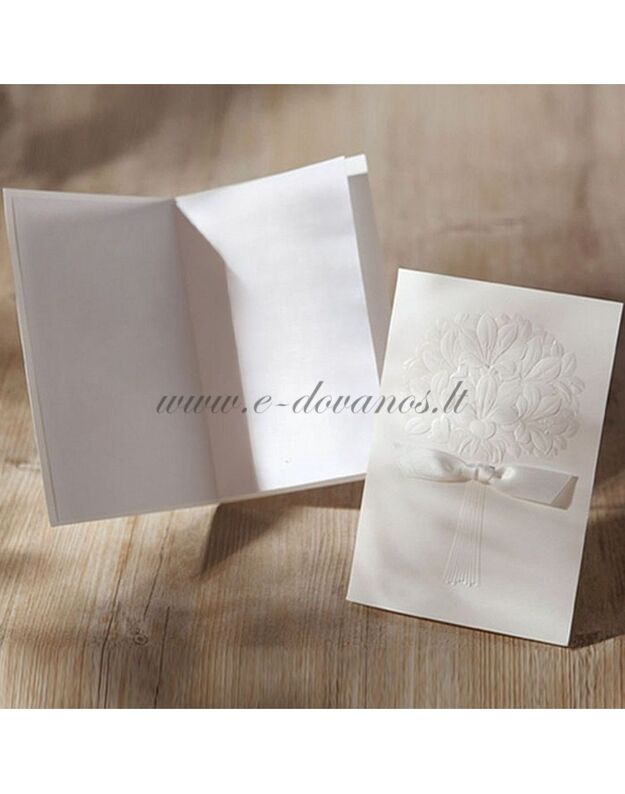 Kvietimas - atvirukas „Baltoji puokštė“  3