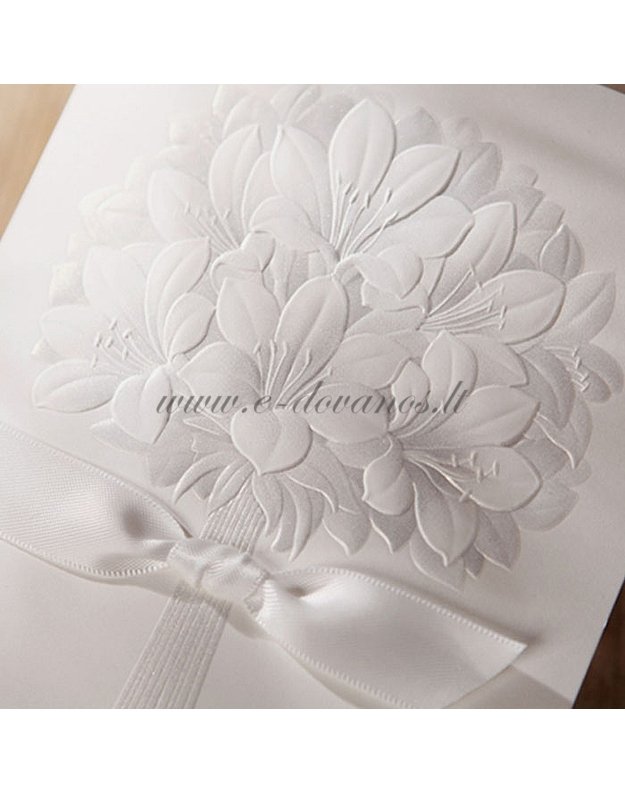 Kvietimas - atvirukas „Baltoji puokštė“  1