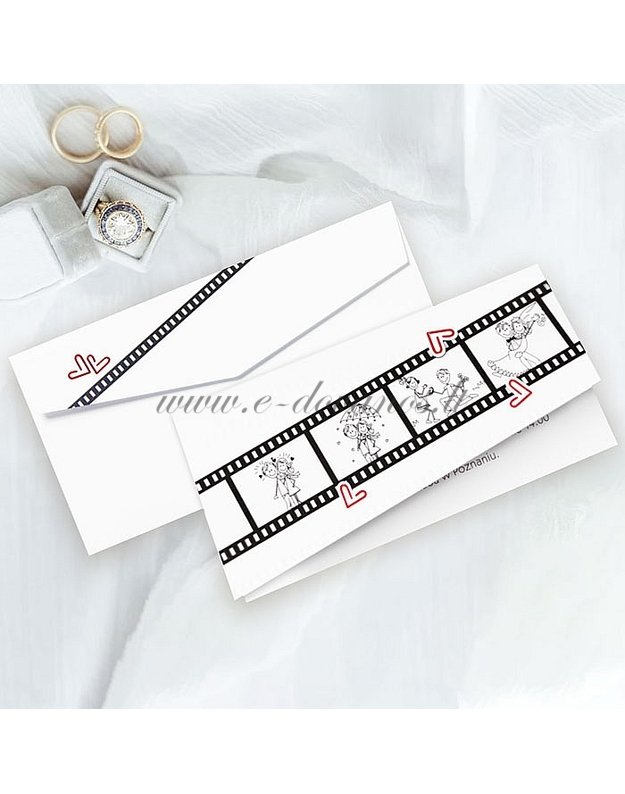 Vestuvinis kvietimas - atvirukas „Foto juostelė“