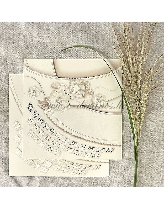 Kvietimas - atvirukas „Gėlių krepšelis“