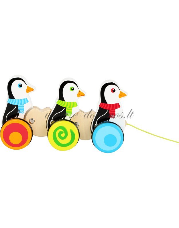 Traukiamas žaislas „Trys pingvinai“