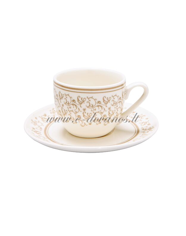 Porceliano Espresso puodeliai su lėkštute (2 vnt.)