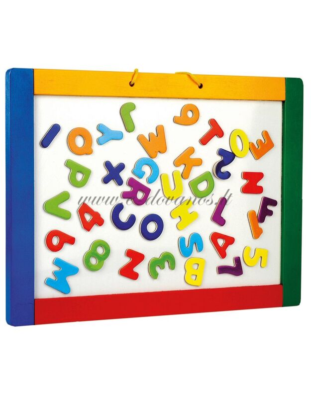 Magnetinė lenta su raidėmis ir skaičiais