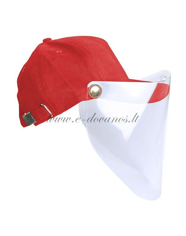 Kepurė su apsauginiu veido skydeliu (raudona)