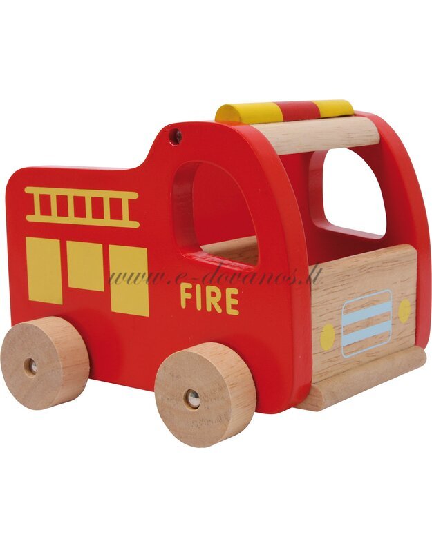 Medinė gaisrinės mašina „Pagalba jau skuba!“