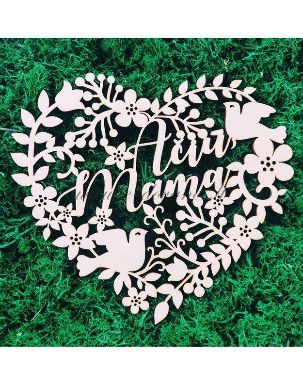 Medinė pakabinama dekoracija „Ačiū, Mama“