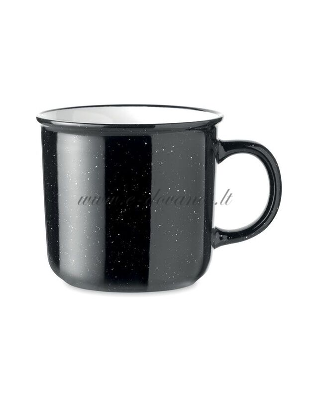 Juodas keramikinis vintažinis puodelis  (400 ml)
