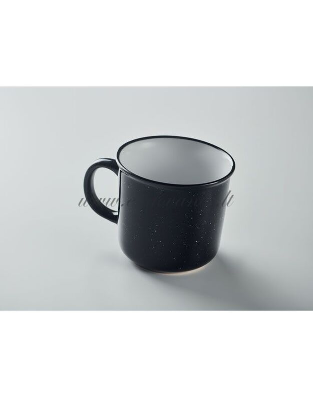 Juodas keramikinis vintažinis puodelis  (400 ml)