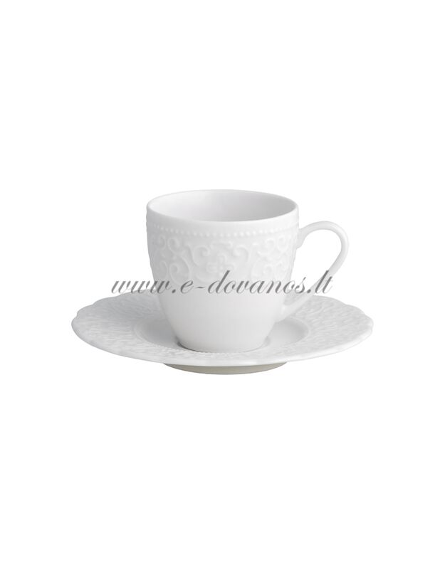 Balto porceliano Espresso puodelis su lėkštute Gran Gala