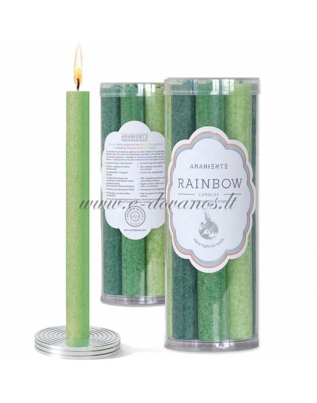 AMABIENTE apvalios pailgos žvakės  „Vaivorykštė“ (19 cm)